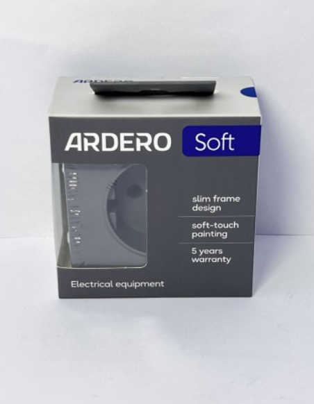 Розетка із заземленням Ardero Soft механізм 16А ER121-B чорний