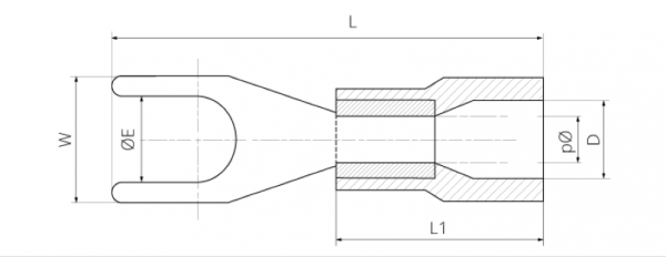 Наконечник вилочный с изоляцией 1,5-2,5/3 (100 шт)
