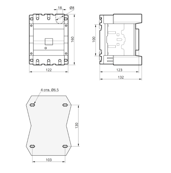 Контактор КМІ 5-115-00 Takel 115А 230В 3NO 3p