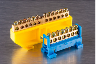 Шина нулевая на изоляторе на Din-рейку CD 8х12/20, желтый