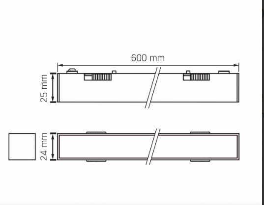 LED Світильник магнітний трековий VIDEX LD460B 21W 60cm 4000K 48V Black