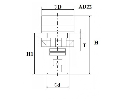 Зумер світлосигнальний AD22-22MS АC/DC 220В