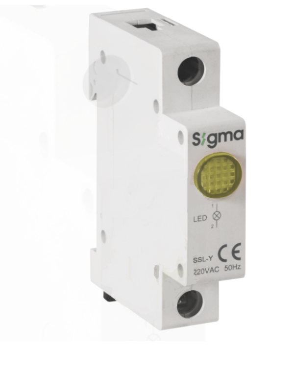 Індикатор світлосигнальний модульний Sigma на DIN рейку led 220V AC жовтий