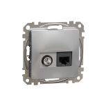 Розетка RJ45 категорія 6 UTP -TV Алюміній Sedna Design Schneider Electric SDD113469T
