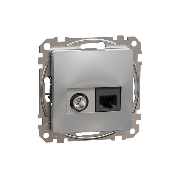 Розетка RJ45 категорія 6 UTP -TV Алюміній Sedna Design Schneider Electric SDD113469T