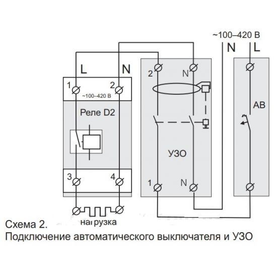 50А ZUBR D2 red однофазное реле напряжения в компактном корпусе