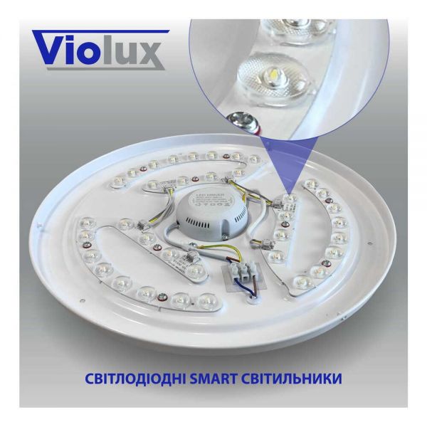 Світильник з пультом Smart LED Violux Helix 60W 3000-6000K Коло 500мм срібний