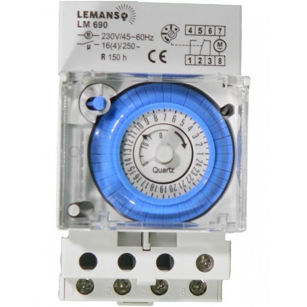 Таймер реле механічний на DIN-рейку Lemanso LM690