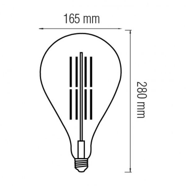 Лампа свiтлодiодна 8W E27 2400K filament Horoz TOLEDO Titanium