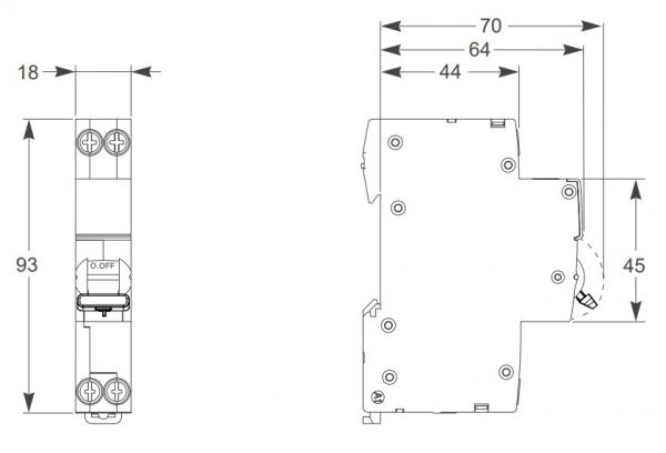 Компактный дифавтомат АВДТ 1P+N 25А C 6kA 30мА тип AC 18mm Schneider Electric Resi9 R9D87625