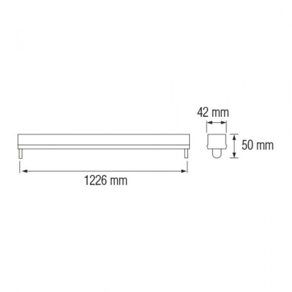Корпус лыжа для LED ламп Horoz TUBOFIX-120 цоколь T8 1200mm белый