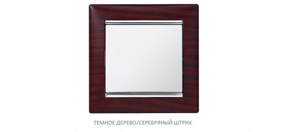 Рамка 2п горизонтальная темное дерево / серебро Valena Legrand 770372