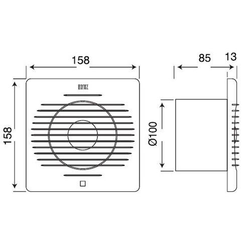 Вентилятор осьовий побутовий Horoz Electric 100мм 12W горіх