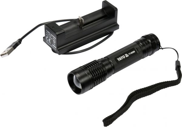 Ліхтар акумуляторний світлодіодний ручний YATO 6W XPG3 CREE YT-08568