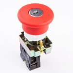 Кнопка управления нажимная с фиксацией и ключом XB2-BS142, красный